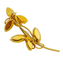 Load image into Gallery viewer, Vintage gold pearl rhinestones flower designer brooch

