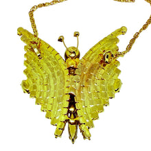 Load image into Gallery viewer, Vintage gold plated bright glass stones butterfly necklace
