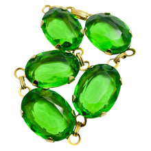 Load image into Gallery viewer, Vintage gold plated green glass link designer bracelet
