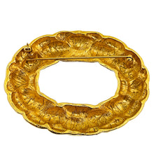 Load image into Gallery viewer, Vintage gold quilted massive designer runway brooch
