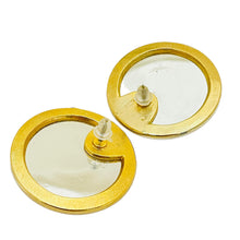Load image into Gallery viewer, Vintage gold red glass designer runway pierced earrings
