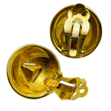 Load image into Gallery viewer, Vintage gold rhinestone designer clip on earrings
