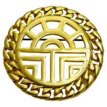 Load image into Gallery viewer, Vintage gold round chain designer brooch
