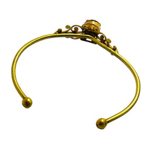 Load image into Gallery viewer, Vintage gold ruby red glass designer cuff bracelet
