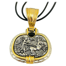 Load image into Gallery viewer, Vintage gold silver coin designer runway necklace
