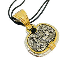 Load image into Gallery viewer, Vintage gold silver coin designer runway necklace

