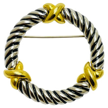 Load image into Gallery viewer, Vintage gold silver tone designer brooch
