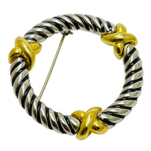 Load image into Gallery viewer, Vintage gold silver tone designer brooch
