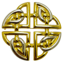 Load image into Gallery viewer, Vintage gold silver tone massive designer brooch

