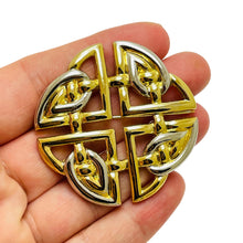 Load image into Gallery viewer, Vintage gold silver tone massive designer brooch
