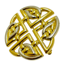 Load image into Gallery viewer, Vintage gold silver tone massive designer brooch
