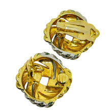 Load image into Gallery viewer, Vintage gold silver tone mixed metal knot designer clip on earrings
