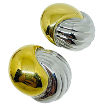 Load image into Gallery viewer, Vintage gold silver tone mixed metal knot designer clip on earrings
