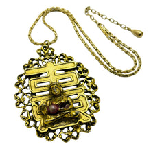 Load image into Gallery viewer, Vintage gold tone Buddha pendant necklace
