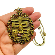Load image into Gallery viewer, Vintage gold tone Buddha pendant necklace
