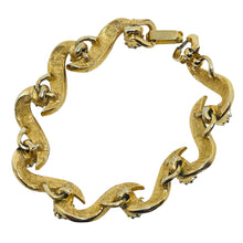Load image into Gallery viewer, Vintage gold tone ab rhinestone link bracelet
