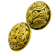 Load image into Gallery viewer, Vintage gold tone abstract designer clip on earrings
