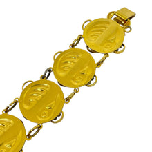 Load image into Gallery viewer, Vintage gold tone amethyst glass cabochons designer bracelet
