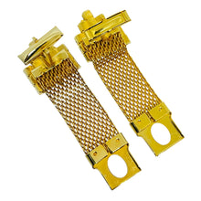 Load image into Gallery viewer, Vintage gold tone amethyst glass massive designer cufflinks
