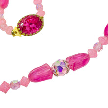 Load image into Gallery viewer, Vintage gold tone art glass flower crystal beaded designer necklace
