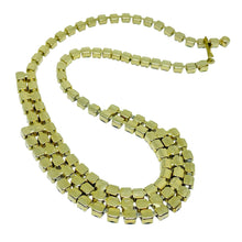 Load image into Gallery viewer, Vintage gold tone aurora rhinestone designer necklace
