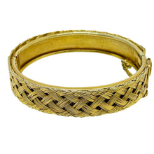 Load image into Gallery viewer, Vintage gold tone braided designer chain bangle bracelet
