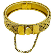 Load image into Gallery viewer, Vintage gold tone braided designer chain bangle bracelet
