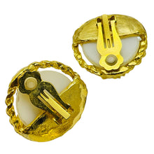 Load image into Gallery viewer, Vintage gold tone caged pearls massive designer clip on earrings
