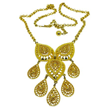 Load image into Gallery viewer, Vintage gold tone chain dangle pendant designer necklace
