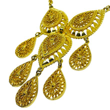 Load image into Gallery viewer, Vintage gold tone chain dangle pendant designer necklace

