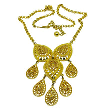 Load image into Gallery viewer, Vintage gold tone chain dangle pendant designer necklace
