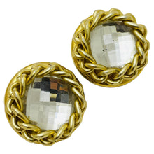 Load image into Gallery viewer, Vintage gold tone chain massive designer clip on earrings
