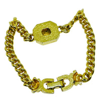 Load image into Gallery viewer, Vintage gold tone chain sapphire glass designer bracelet
