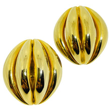 Load image into Gallery viewer, Vintage gold tone chunky designer clip earrings
