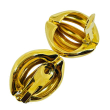 Load image into Gallery viewer, Vintage gold tone chunky designer clip earrings
