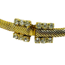 Load image into Gallery viewer, Vintage gold tone crystal waterfall designer necklace
