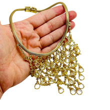 Load image into Gallery viewer, Vintage gold tone crystal waterfall designer necklace
