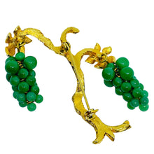 Load image into Gallery viewer, Vintage gold tone dangle jade beads tree designer brooch
