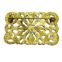 Load image into Gallery viewer, Vintage gold tone designer brooch
