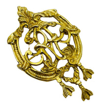 Load image into Gallery viewer, Vintage gold tone designer brooch

