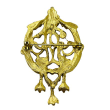 Load image into Gallery viewer, Vintage gold tone designer brooch
