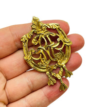 Load image into Gallery viewer, Vintage gold tone designer brooch

