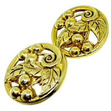 Load image into Gallery viewer, Vintage gold tone designer clip on earrings
