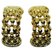 Load image into Gallery viewer, Vintage gold tone designer clip on earrings
