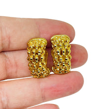 Load image into Gallery viewer, Vintage gold tone designer clip on earrings
