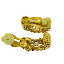 Load image into Gallery viewer, Vintage gold tone designer clip on earrings

