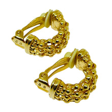 Load image into Gallery viewer, Vintage gold tone designer clip on earrings
