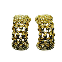 Load image into Gallery viewer, Vintage gold tone designer clip on earrings
