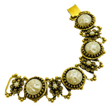 Load image into Gallery viewer, Vintage gold tone designer clip on earrings
