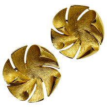 Load image into Gallery viewer, Vintage gold tone designer clip on earrings
